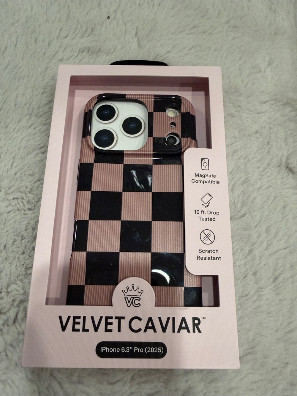 Velvet Caviar Checkerboard iPhone Case - Pink & Black
